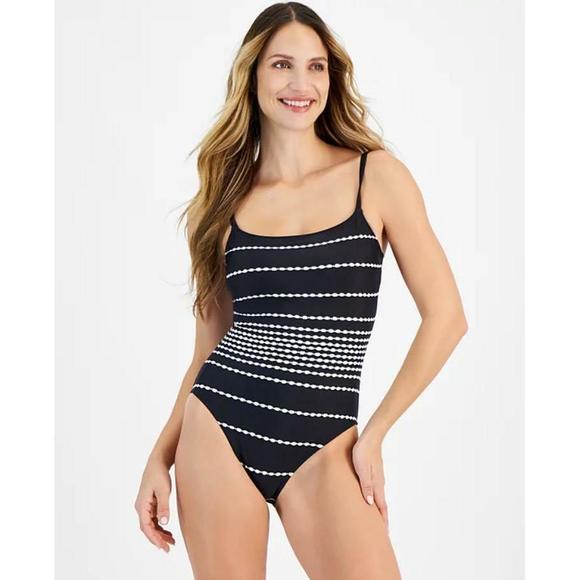 La Blanca Women's City Lights One Piece Swimsuit Black/White 10 - Picture 3 of 3